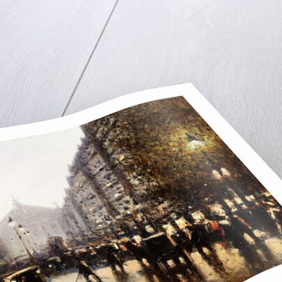 A Street Scene, Paris by Gaspar Miro Lleo