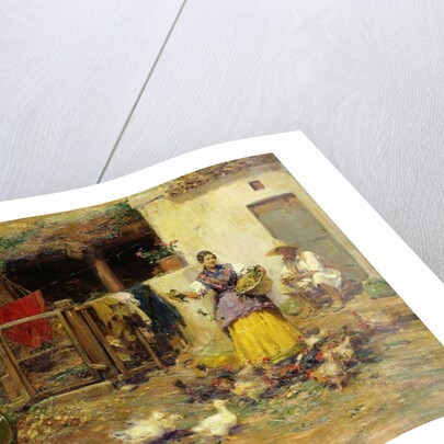 Feeding the Chickens, by Jose Benlliure y Gil