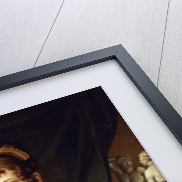 Portrait of a Lady with her Pug Dog by German School