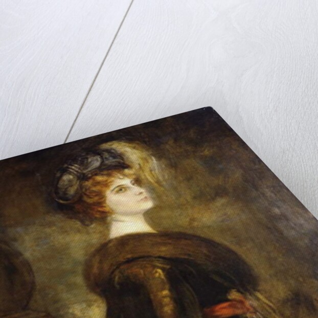 Portrait of a Lady, standing three-quarter length by Franz Seraph von Lenbach