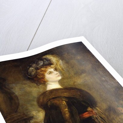 Portrait of a Lady, standing three-quarter length by Franz Seraph von Lenbach