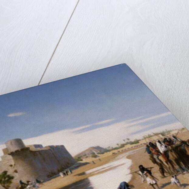 An Arab Caravan outside a Fortified Town, c.1895 by Jean Leon Gerome