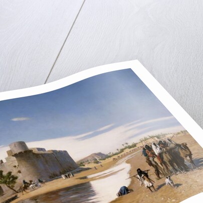 An Arab Caravan outside a Fortified Town, c.1895 by Jean Leon Gerome