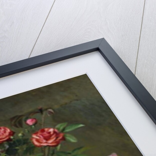 A Bouquet of Roses in a Glass Vase by Wild Flowers on a Marble Table, 1882 by Otto Didrik Ottesen