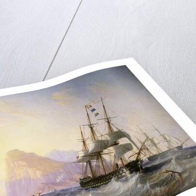 British Men O' War off Gibraltar, 1855 by John Wilson Carmichael