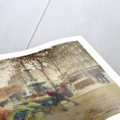 Place du Theatre Francais, Paris, 1902 by Eugene Galien-Laloue