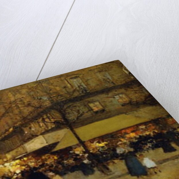 A Parisian Street Scene by Eugene Galien-Laloue