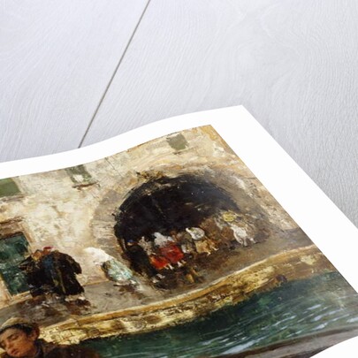 A Boy in a Boat in a Canal by Mose Bianchi