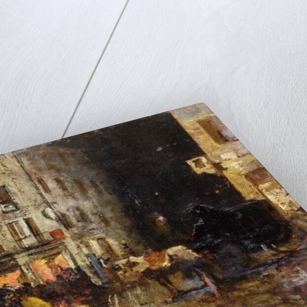 A Street Scene at Night by Mose Bianchi