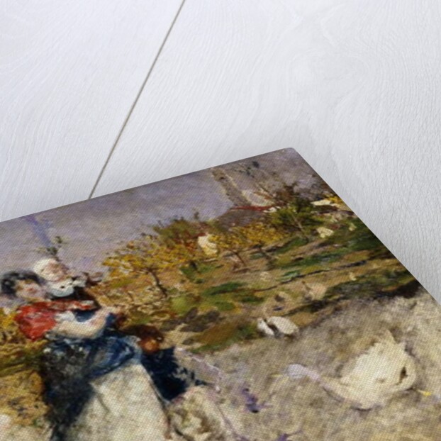 A Mother and Child with Geese by Mose Bianchi