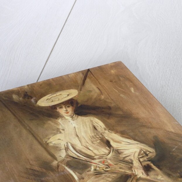 Portrait of a Lady, Seated, with a Parasol by Giovanni Boldini