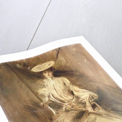 Portrait of a Lady, Seated, with a Parasol by Giovanni Boldini