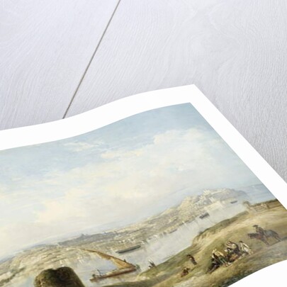 An Extensive View of Lisbon on the River Tejo with the Praca do Terreiro do Paco, the Old Cathedral and the Castelo de S. Jorge by John or Giovanni (follower of) Schranz