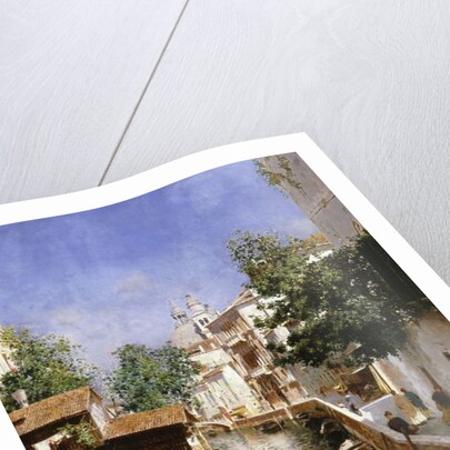 A Venetian Canal Scene by Rubens Santoro