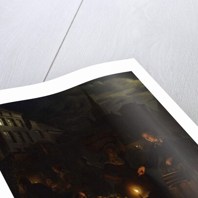A Market Scene at Night, by Petrus van Schendel