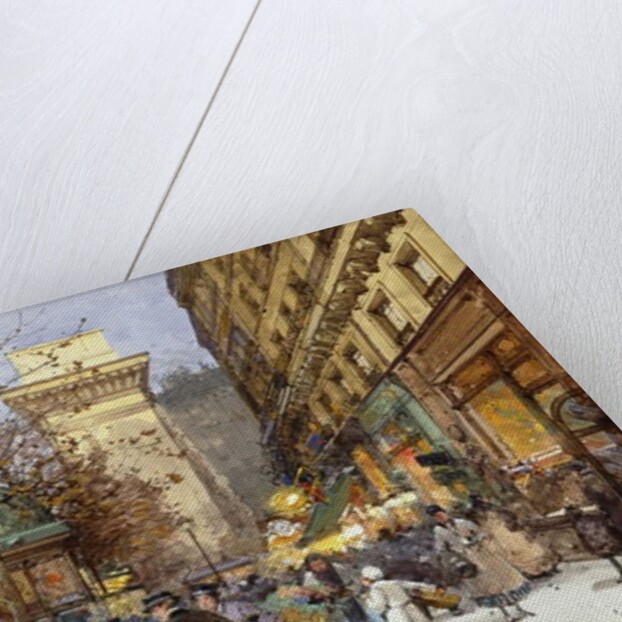 Figures on Le Boulevard St. Denis at Twilight by Eugene Galien-Laloue