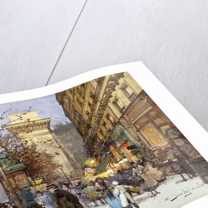 Figures on Le Boulevard St. Denis at Twilight by Eugene Galien-Laloue