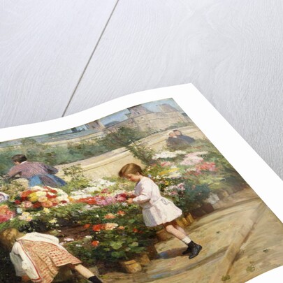 The Flower Market by the Seine by Victor Gabriel Gilbert