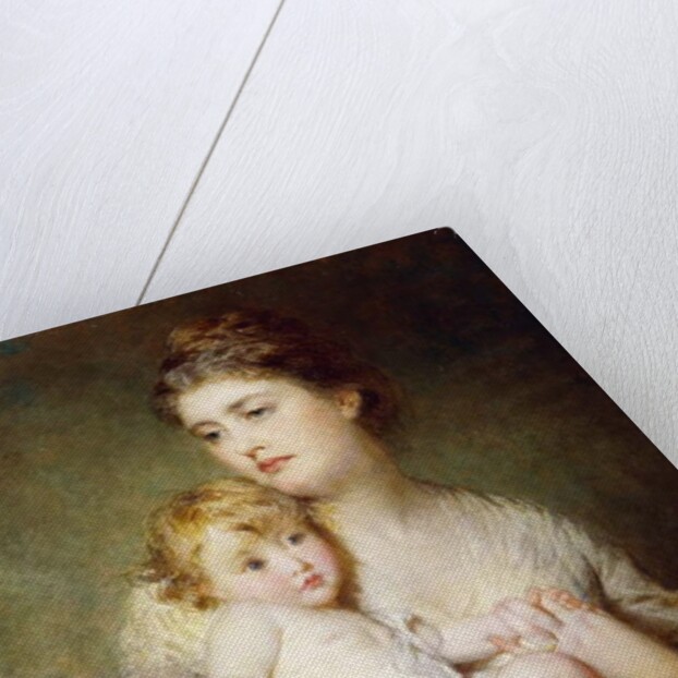 Portrait of the Duchess of St. Albans, with her Son, 1875 by George Elgar Hicks