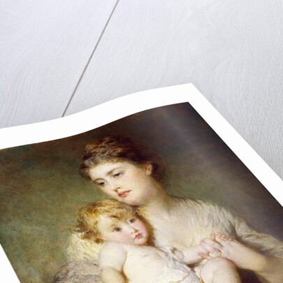 Portrait of the Duchess of St. Albans, with her Son, 1875 by George Elgar Hicks