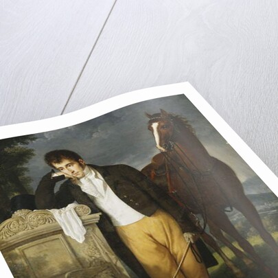 Portrait of Don Luigi Grimaldi, Prince of Santa Cruce, Marquis de Pietro Vajrana de Monaco et Genes, Leaning on the Tomb of His Fiancee Fanny, Marquise de Grimaldi, 1804 by Francois Xavier Fabre