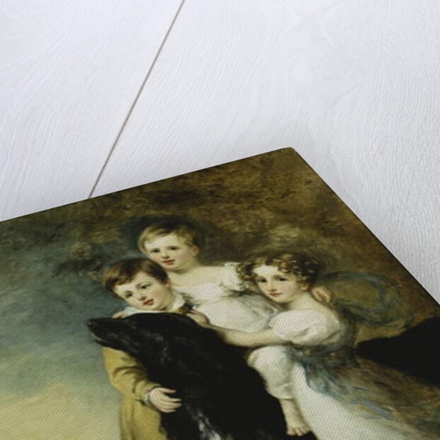 Three Children with a Dog in a Landscape by William Beechey