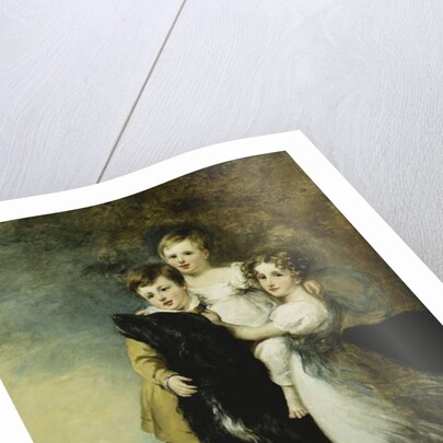 Three Children with a Dog in a Landscape by William Beechey