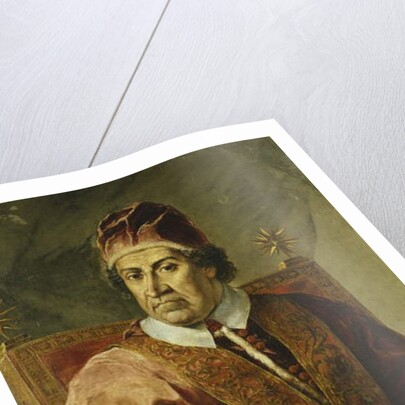 Portrait of Pope Clement XI, Seated Half Length, Wearing Papal Robes, Holding a Letter by Pier Leone Ghezzi