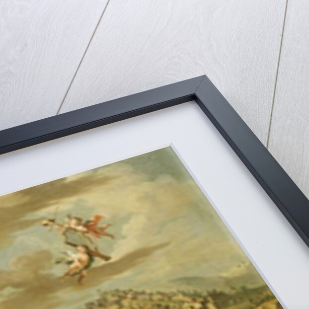 A View of Bethlehem with the Journey of the Magi, the Trinity Above and the Nativity in a Painted Cartouche Below, 1752 by Joseph Stephan