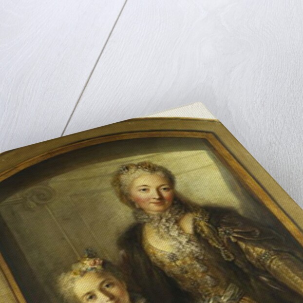 Portrait of Madame Dupille and Her Daughter, Mid-Body, Dressed in Ball Gowns in a Window, 1733 by Antoine Coypel