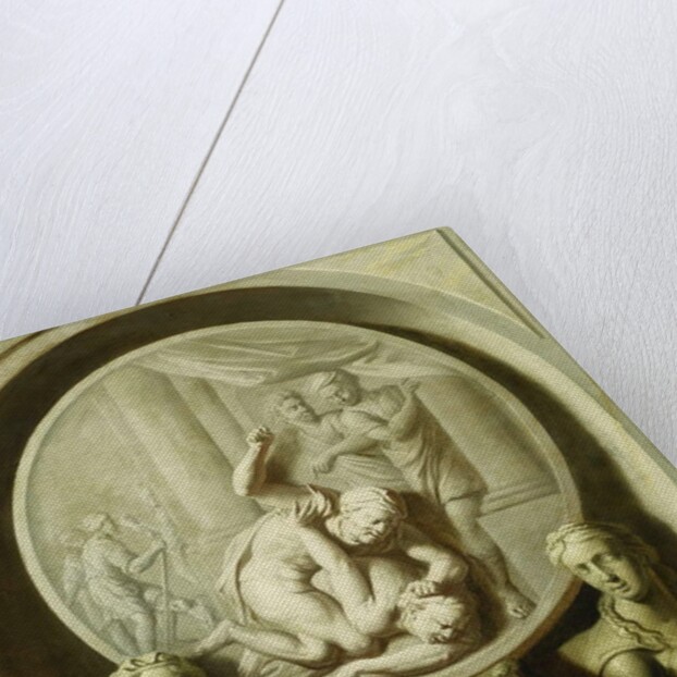 A Decorative Roundel with Odysseus Fighting the Beggar, and with Sphynxs by Jacob de Wit