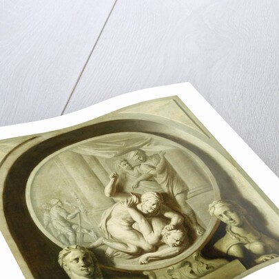 A Decorative Roundel with Odysseus Fighting the Beggar, and with Sphynxs by Jacob de Wit