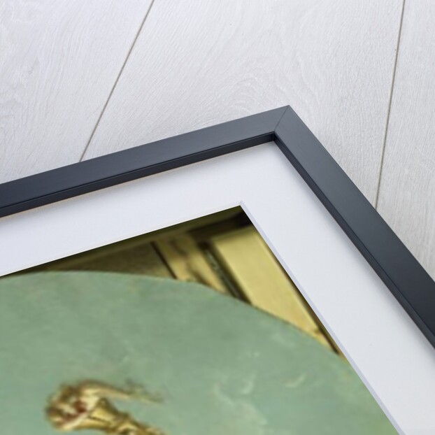 A Putti in Flight Holding a Wreath and a Torch by Francois Boucher