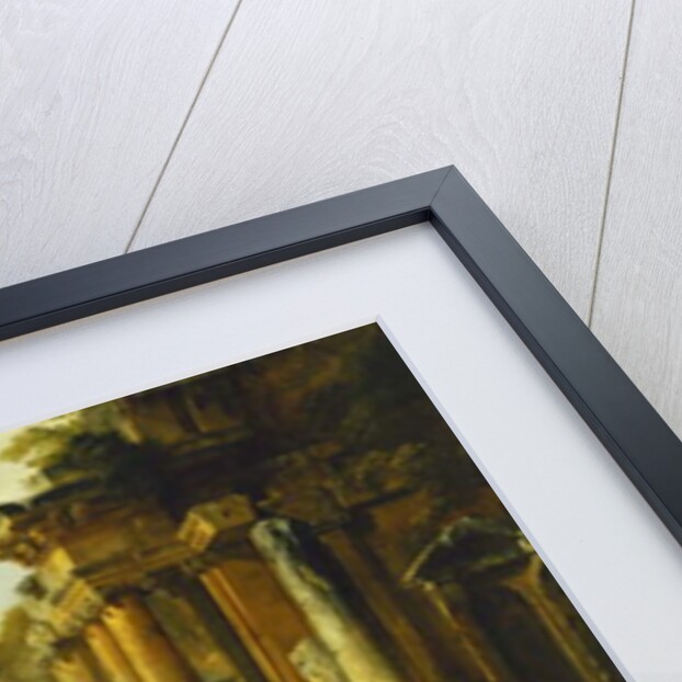 A Capriccio of Classical Ruins with the Pyramid of Cestius and Figures in a Landscape by Giovanni Paolo Pannini