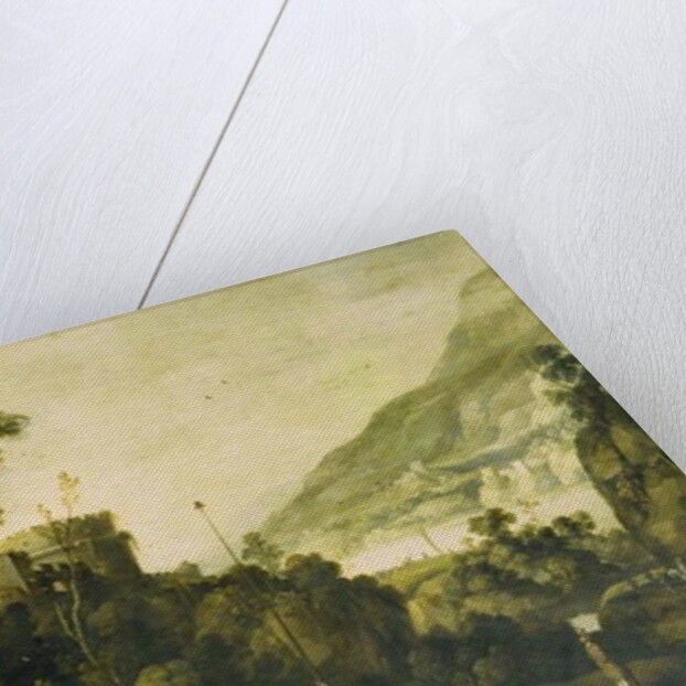 A Mountainous River Landscape with a Scene from the Life of William Tell by Paul Brill or Bril