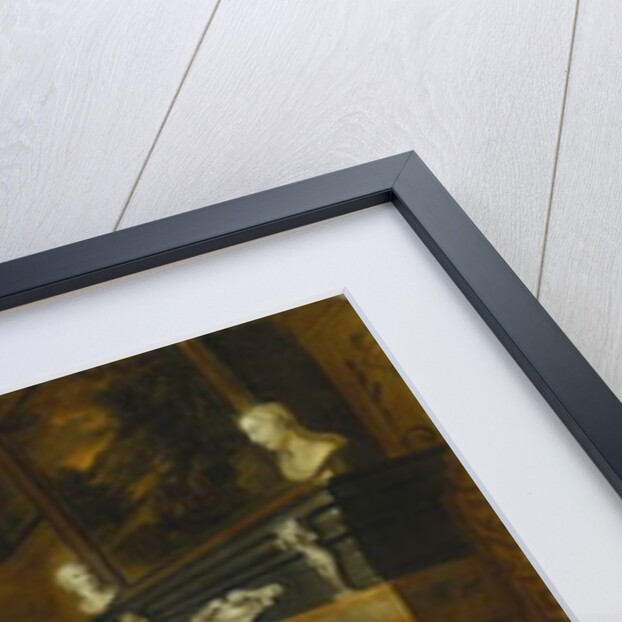 Ladies Celebrating the Birth of a Child, and Gentlemen Looking on from Behind a Screen, in an Interior, by Hieronymus Janssens