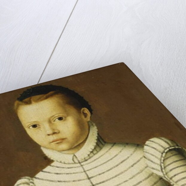 Portrait of a Young Girl Wearing a Black and White Costume Holding a Basket by Pieter Jansz. Pourbus