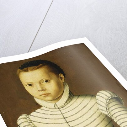 Portrait of a Young Girl Wearing a Black and White Costume Holding a Basket by Pieter Jansz. Pourbus
