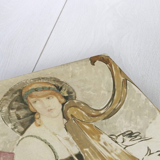 A Lady Playing a Harp, 1921 by Gerda Marie Frederike Wegener