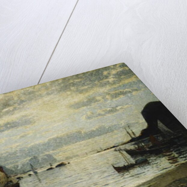 A Fjord Scene with Sailing Vessels by Adelsteen Normann