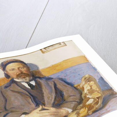 A Portrait of the Artist's Husband George Pauli Seated on a Sofa by Hanna Pauli