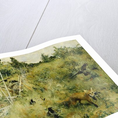 A Fox Taking a Crow; Rav Och Krakor, 1884 by Bruno Andreas Liljefors