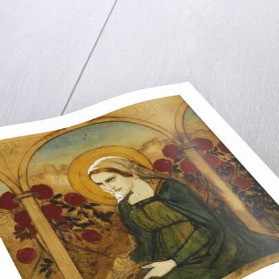 The Virgin Mary in the Rosegarden; Jungfru Maria i Rosengard by Albert Gustaf Aristides Edelfelt