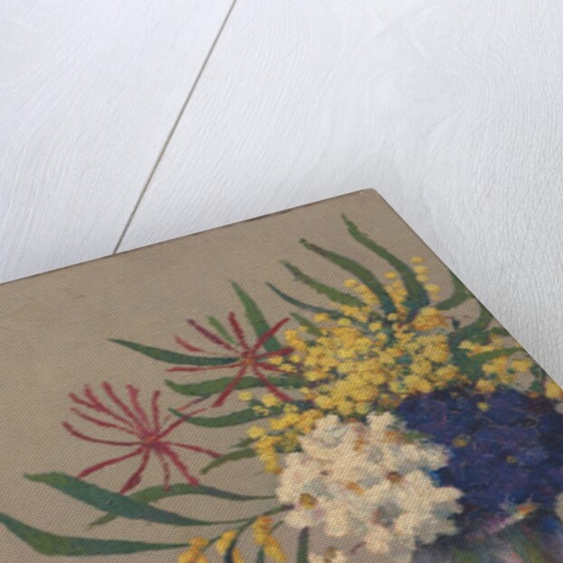 Still Life with Flowers and an Orange by Felix Elie Tobeen