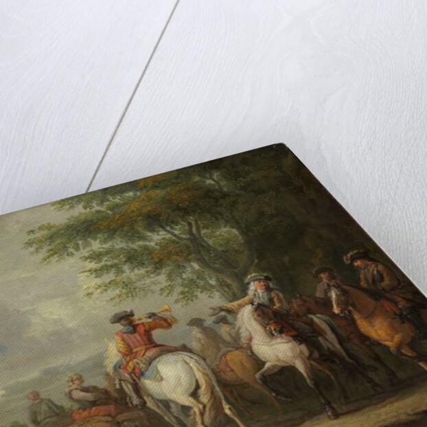 Cavaliers setting off on a journey by Pieter van Bloemen