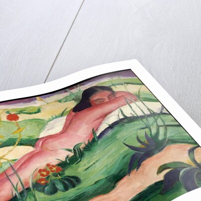 Nude Lying in the Flowers, 1910 by Franz Marc