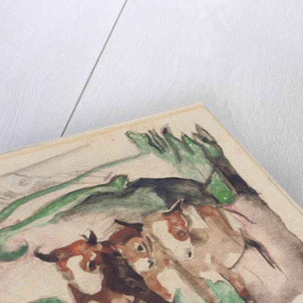 Animals in a landscape, 1913 by Franz Marc