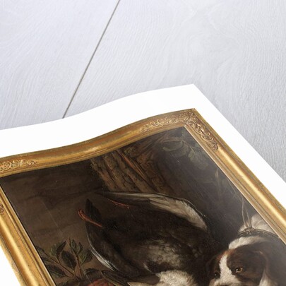 A hunting dog and his prey, 1768 by Johann Friedrich von Grooth