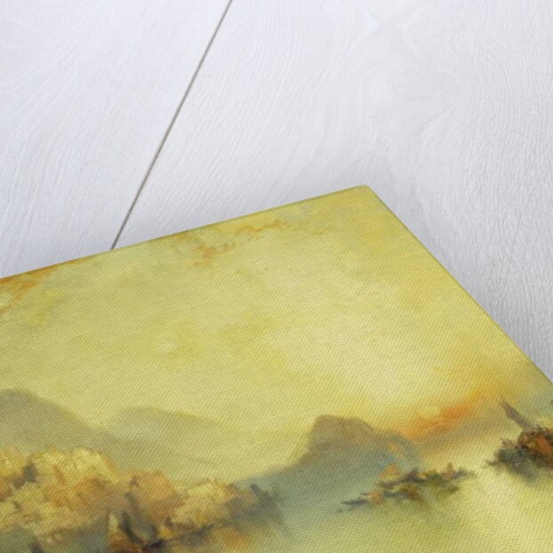 A Hillside Village at Sunset, 1918 by Thomas Moran