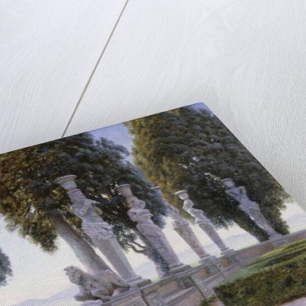 Square with Caryatids in the Grounds of the Villa Farnese, Caprarola; Piazzale delle Cariatidi nel parco di Palazzo Farnese a Caprarola by Adolf Heinrich Hansen